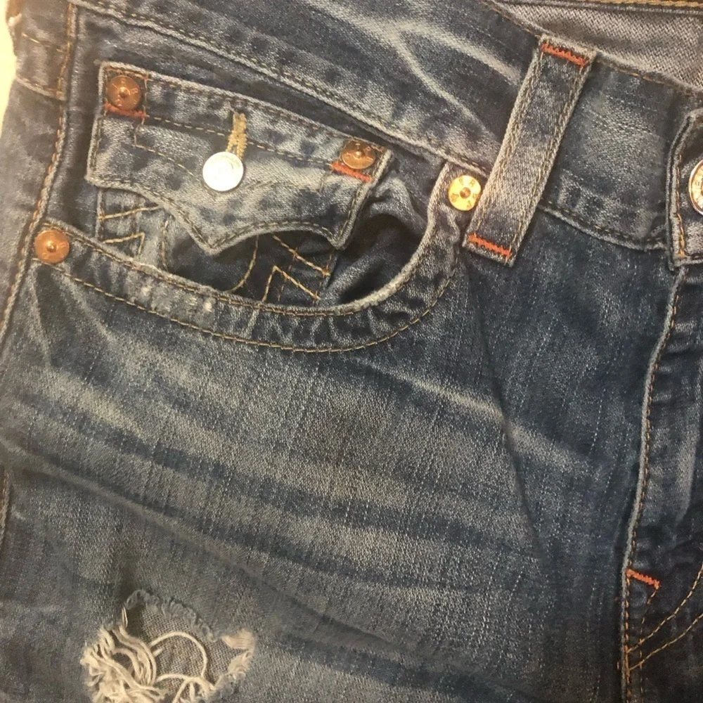 True Religion Skinny Illusion Jean With Rips 34X34 Cotton DSFM Distressed